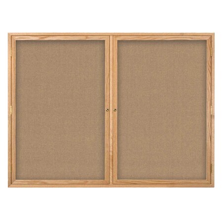 United Visual Products Double Door Indoor Enclosed Easy Tack Bo UV304EZ-BLACK-SATIN